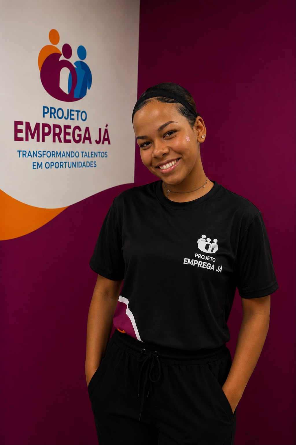 Integrante da equipe de atendimento do Projeto Emprega Já